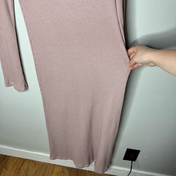 Christy Dawn the Charlie Dress Long Sleeve Pink Ribbed Mock Neck - Picture 10 of 14